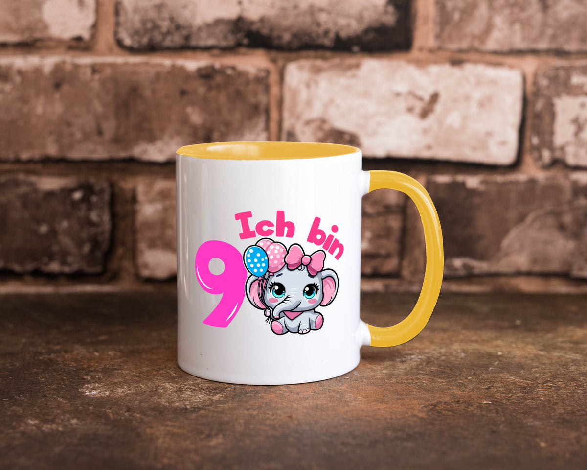 9. Geburtstag | 9 Jahre Elefant Mädchen Geschenk Geschenkidee lustiger Spruch Tasse