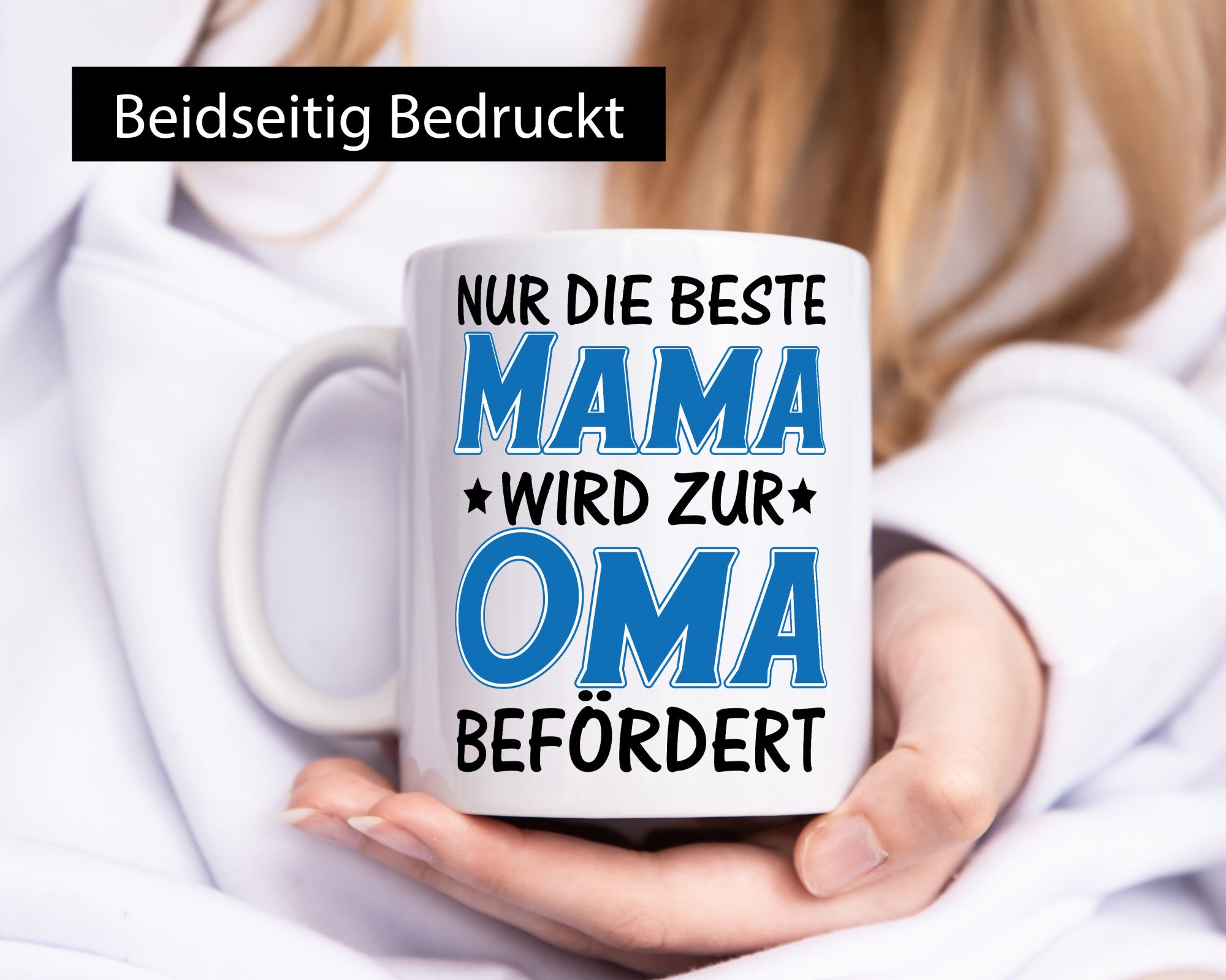 Mama wird zur Oma lustiger Spruch Geschenk Familie Geschenkidee Tasse