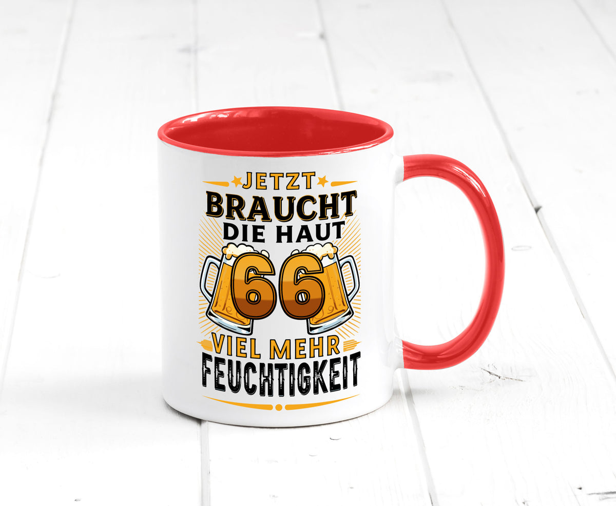 66 braucht die haut mehr Feuchtigkeit | 66. Geburtstag Humor Geschenkidee Tasse