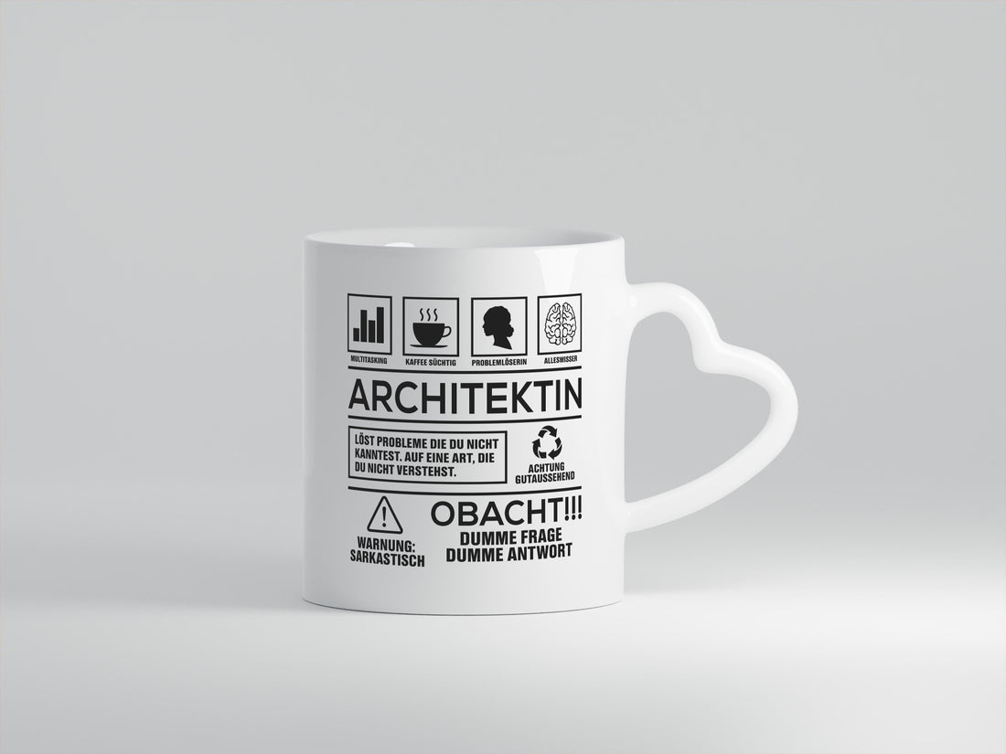 Achtung Probleme Architektin | Architektur Büro lustig Arbeit Kollegen Geschenk Tasse