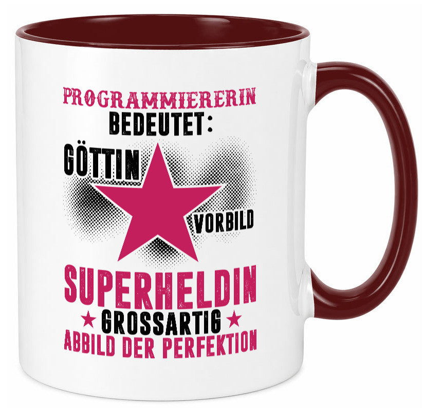 Bedeutung von Programmiererin | Software Entwickler lustiger Spruch Geschenk Tasse
