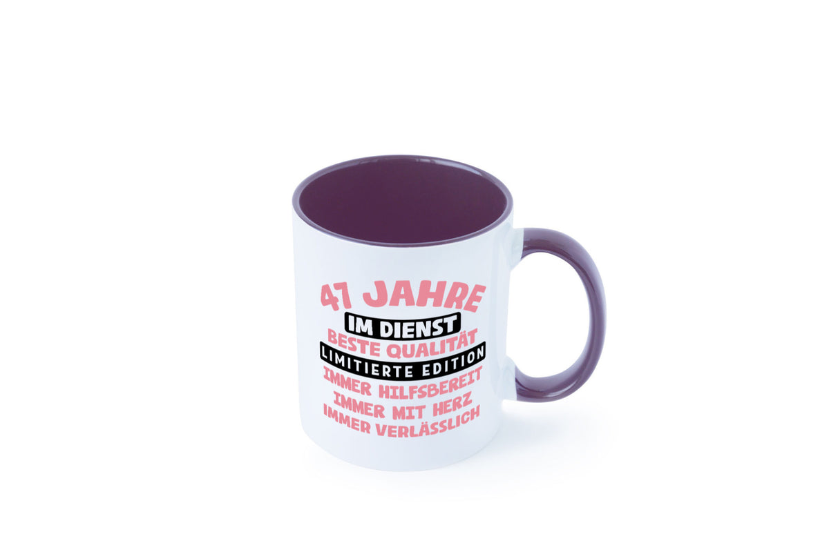 47 Jahre im Dienst | Jubiläum Arbeit v11 Geschenkidee Kollegen Büro Humor Tasse