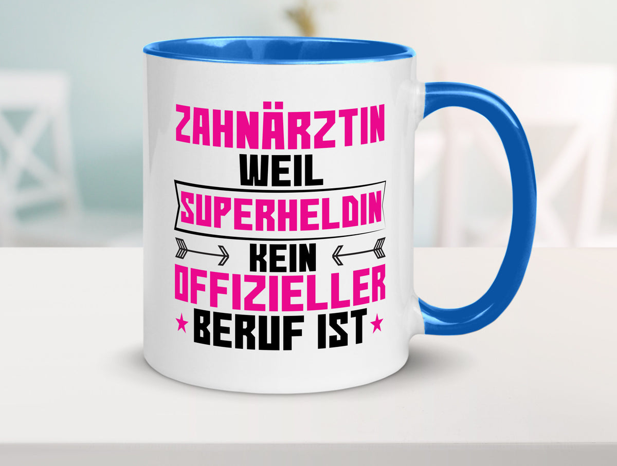 Superheldin Zahnärztin | Zahnmedizin Beruf Geschenkidee Arbeit Kollegen Büro Tasse