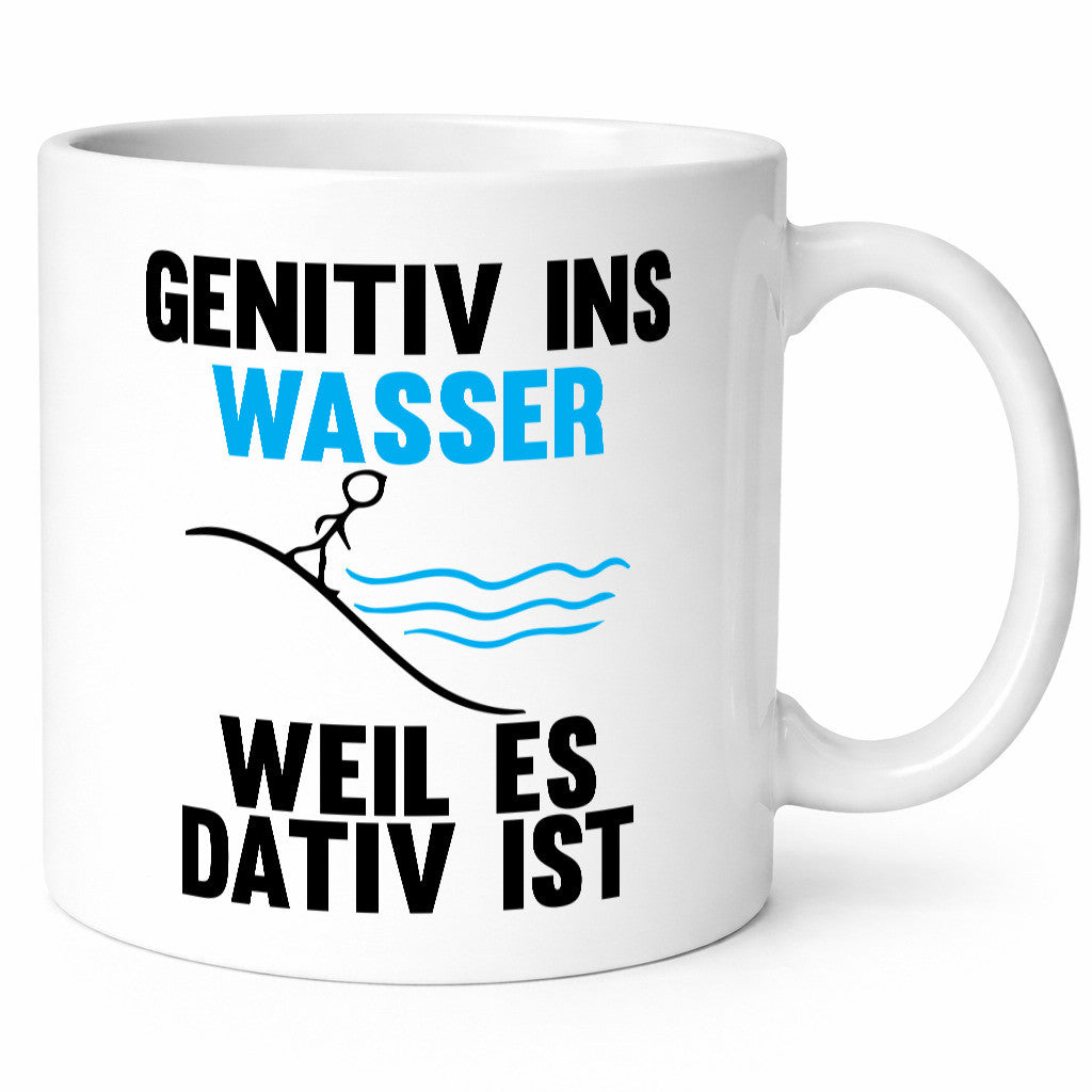 Genitiv Wasser weil Dativ | Grammatik Rechtschreibung Humor Geschenkidee Tasse