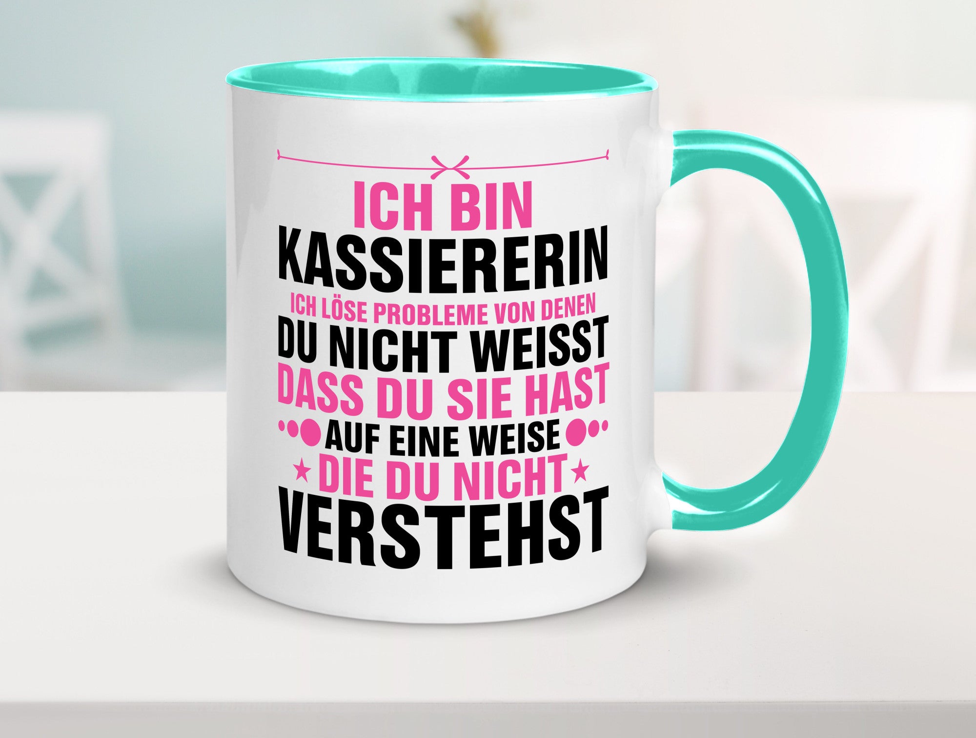 Löse Probleme: Kassiererin v2 lustiger Spruch Geschenk Humor Geschenkidee Tasse