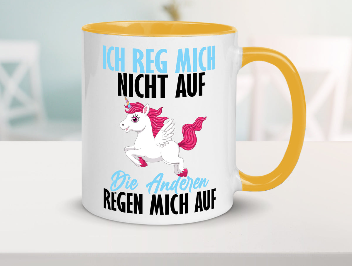 Ich reg mich nicht auf lustiger Spruch Geschenk Humor Geschenkidee Tasse