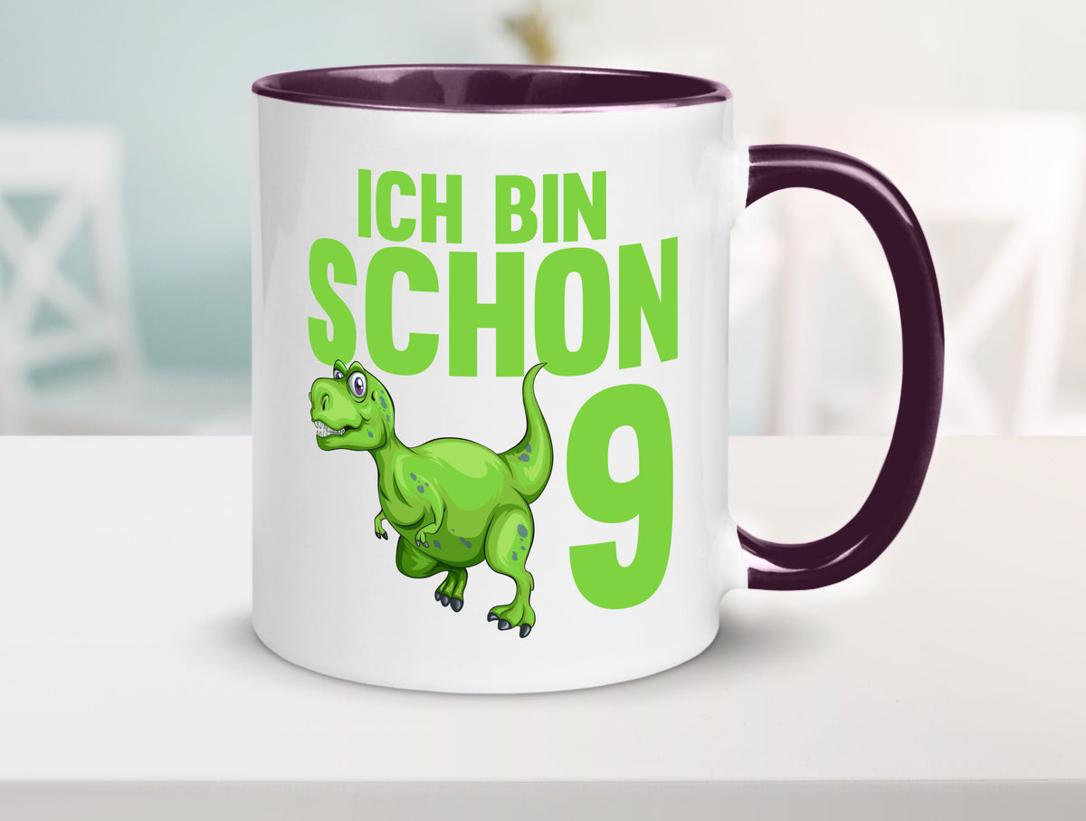 9. Geburtstag | 9 Jahre Dino Dinosaurier Geschenkidee Humor Tasse