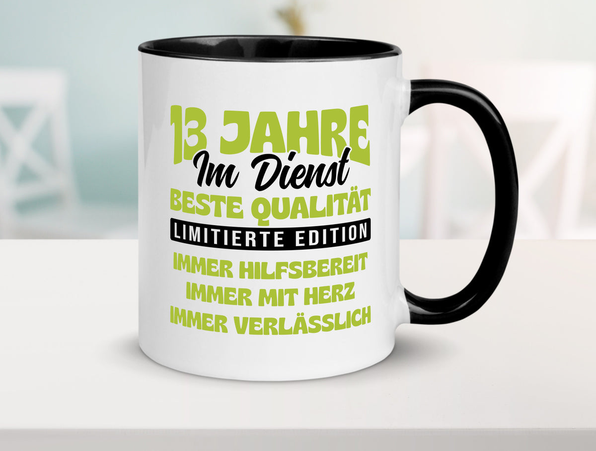 13 Jahre im Dienst | Jubiläum Arbeit v4 lustig Kollegen Büro Geschenk Tasse