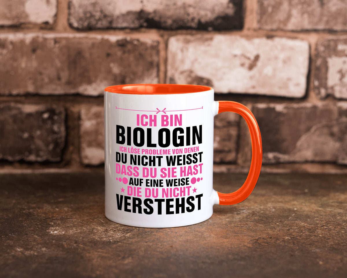 Löse Probleme: Biologin | Biologie Naturforscherin lustig Humor Geschenkidee Tasse