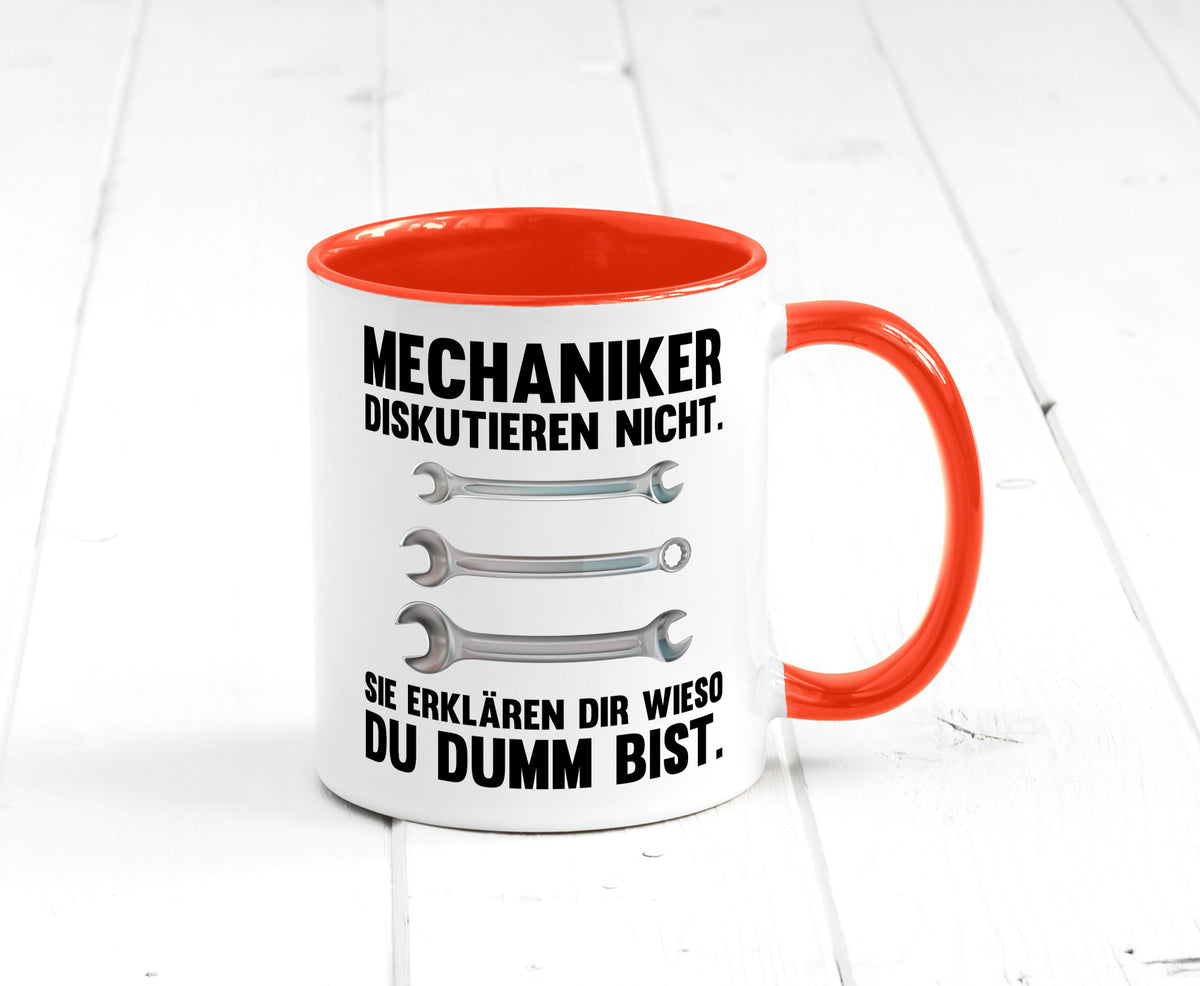 Mechaniker Diskutieren nicht sie erklären nur wieso Geschenkidee Tierliebhaber Tasse