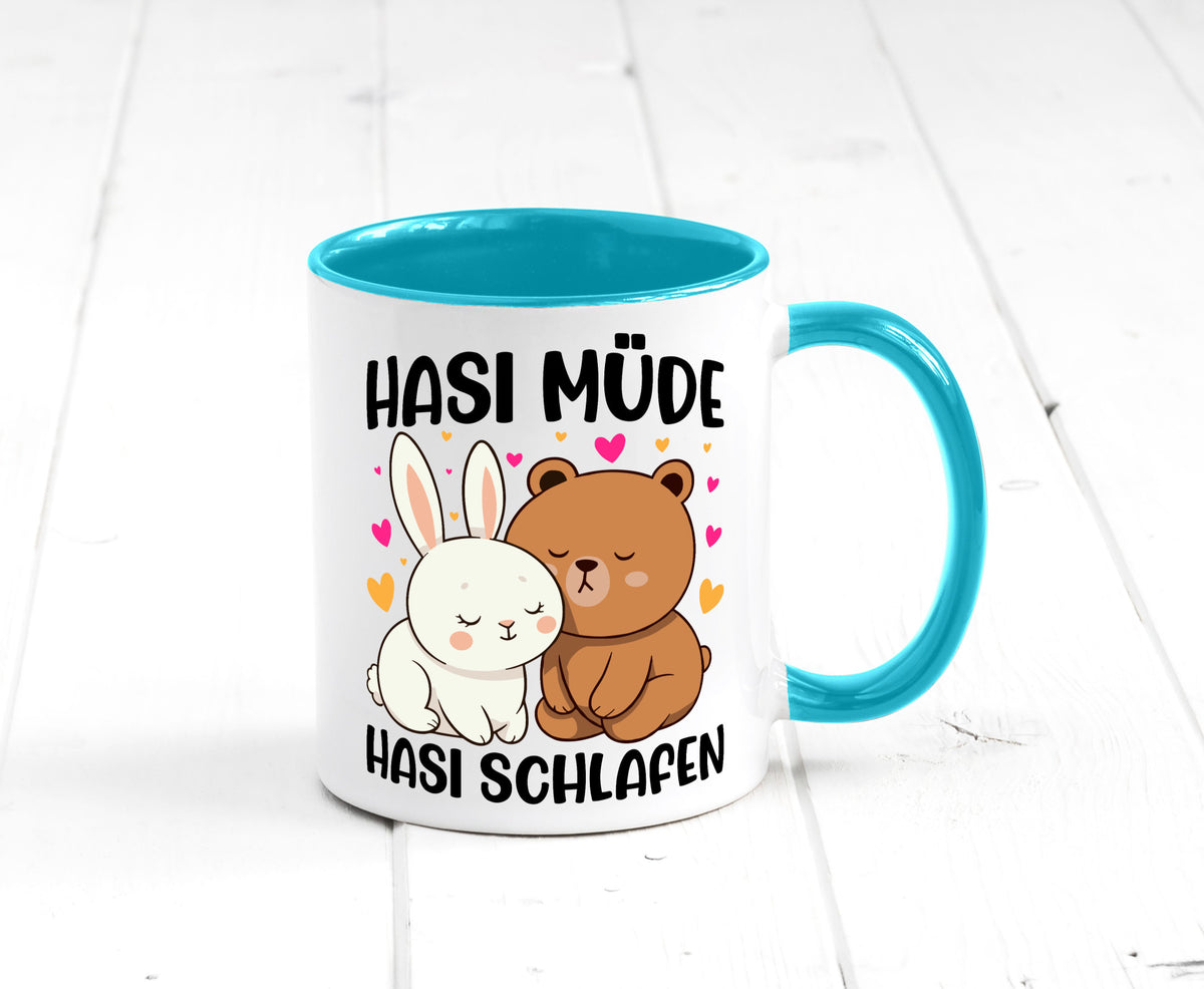 Hasi Müde | schlafen Kaninchen Häschen v2 lustiger Spruch Geschenk Humor Tasse