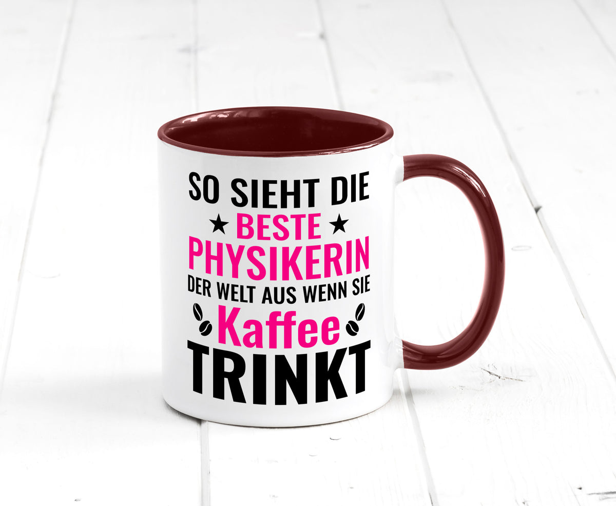 Kaffee trinkt: Physikerin | Physik Geschenk Humor Geschenkidee lustiger Spruch Tasse