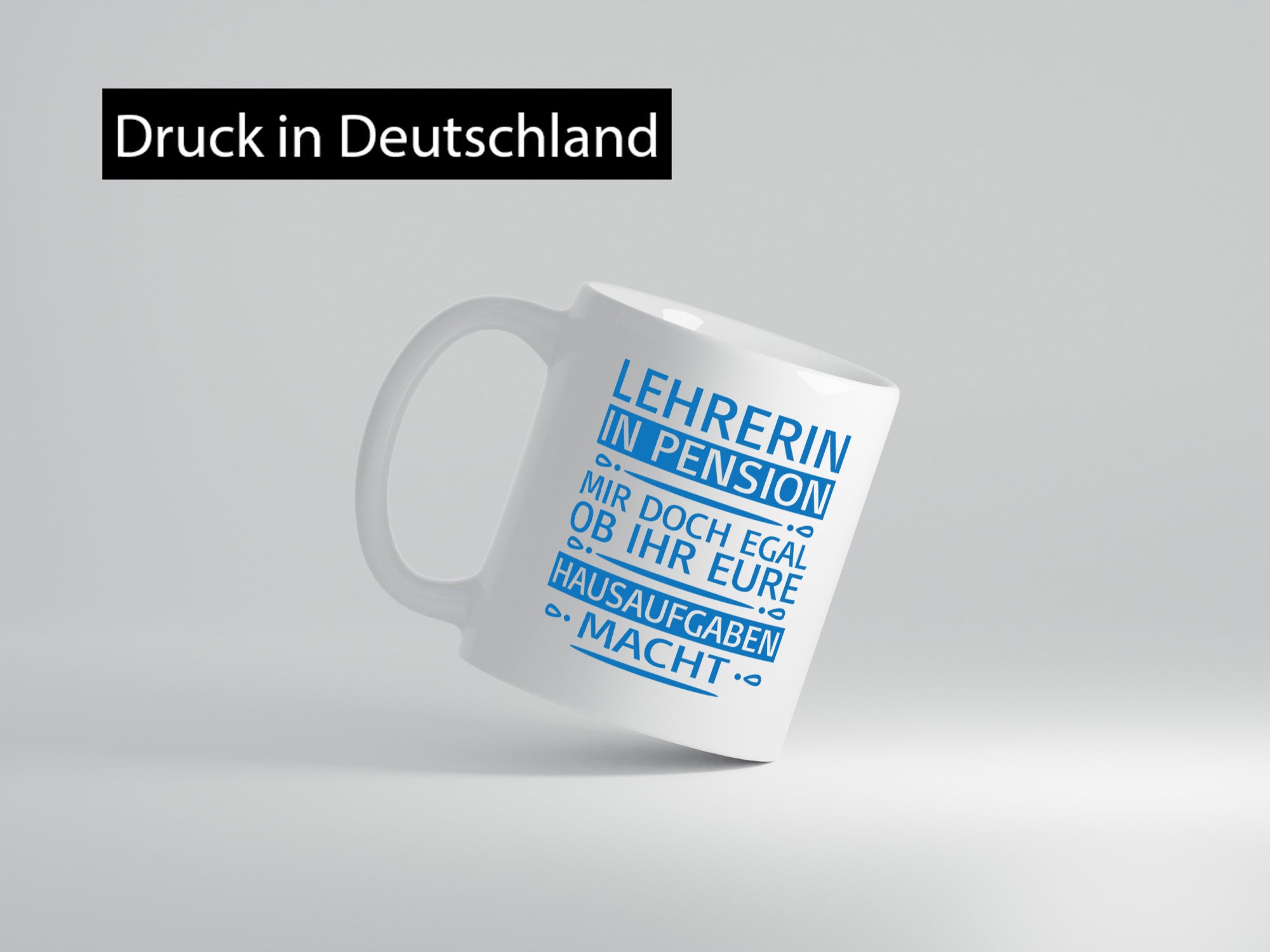 Lehrerin in Pension, Hausaufgaben egal lustig Ruhestand Jubiläum Geschenk Tasse