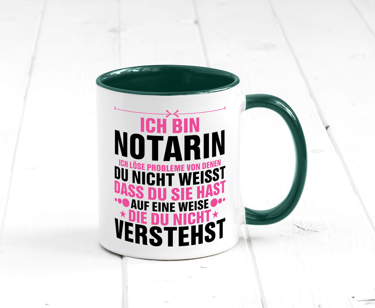 Löse Probleme: Notarin | Juristin v2 lustiger Spruch Geschenk Humor Tasse
