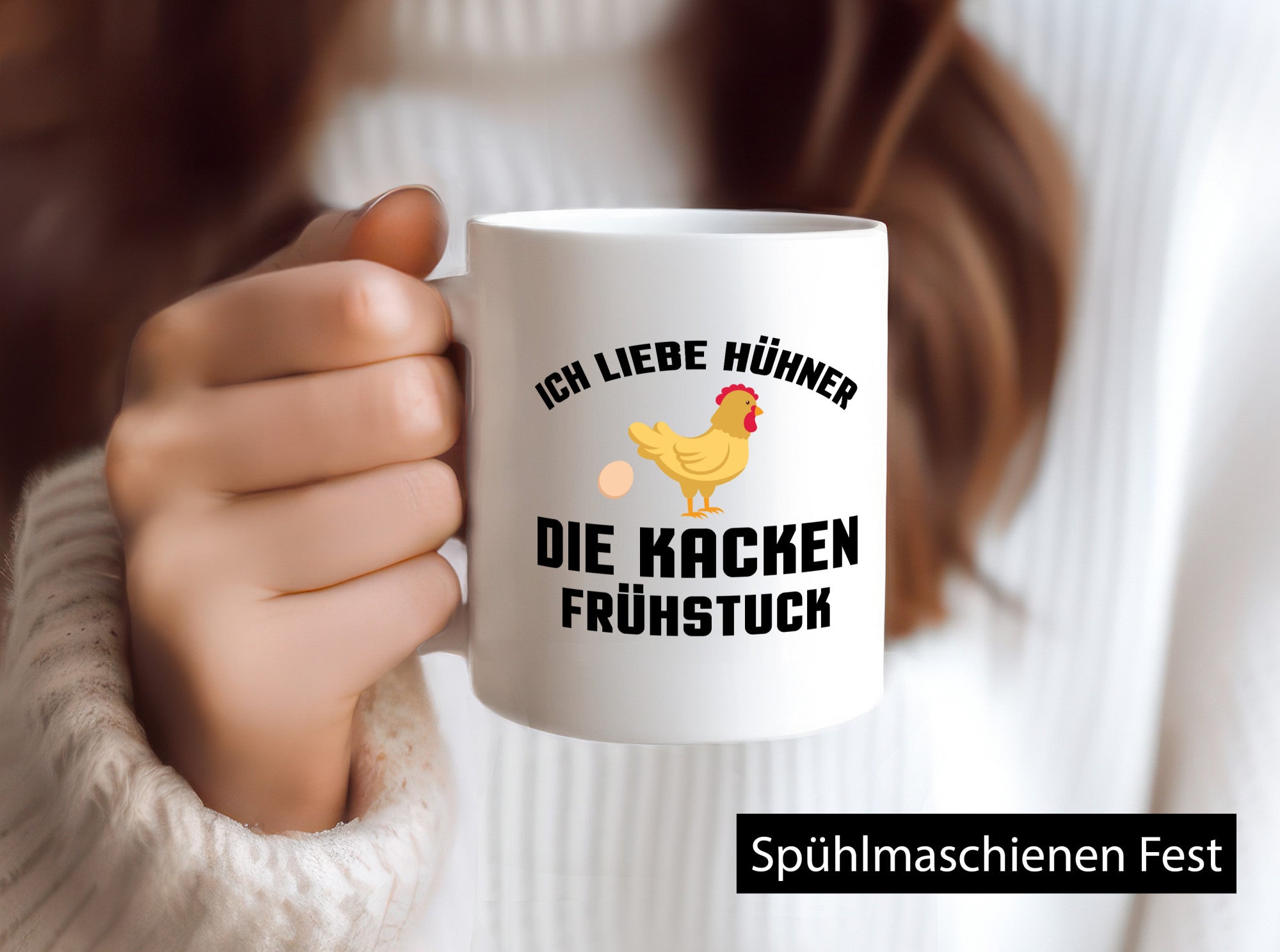 Ich liebe Hühner | Spruch lustig Frühstück Humor Geschenkidee Tasse