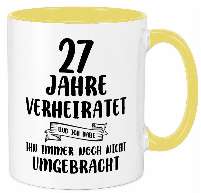 27 Jahre Verheiratet, immer noch am Leben! Geschenkidee Humor Tasse