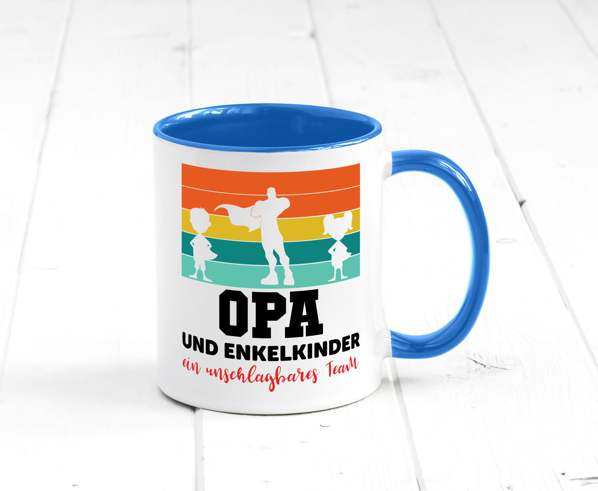 Opa und Enkelkinder ein unschlagbares Team Geschenkidee Familie Humor Tasse