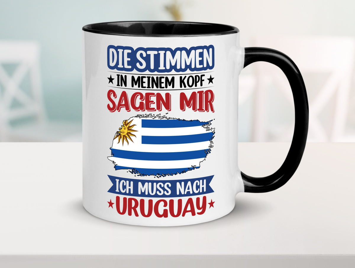 Uruguay | Urlaub Stimmen in meinem Kopf Traumland Geschenk Humor Geschenkidee Tasse