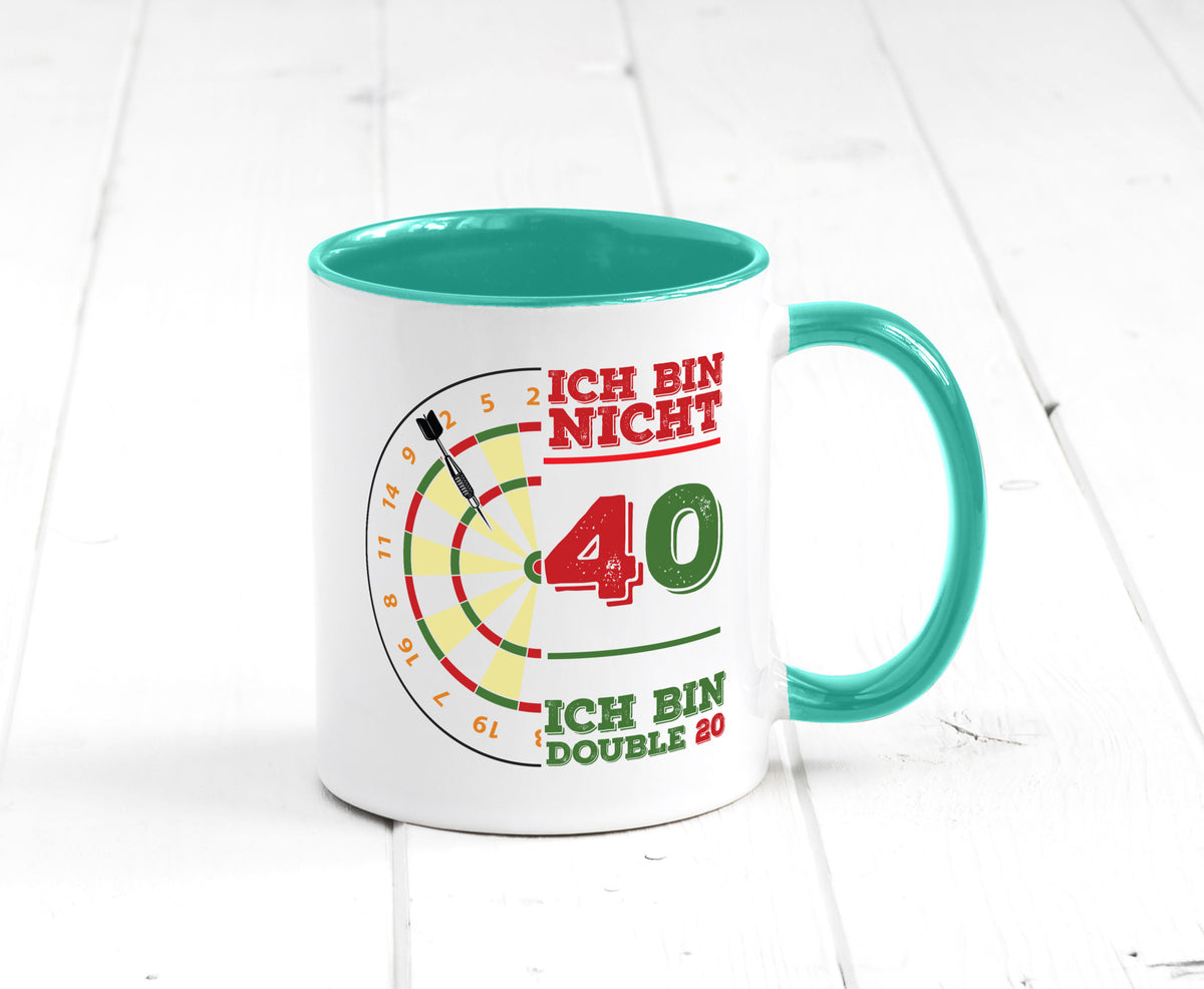 Ich bin nicht 40 double 80 | Dart spieler Geschenkidee Humor Tasse
