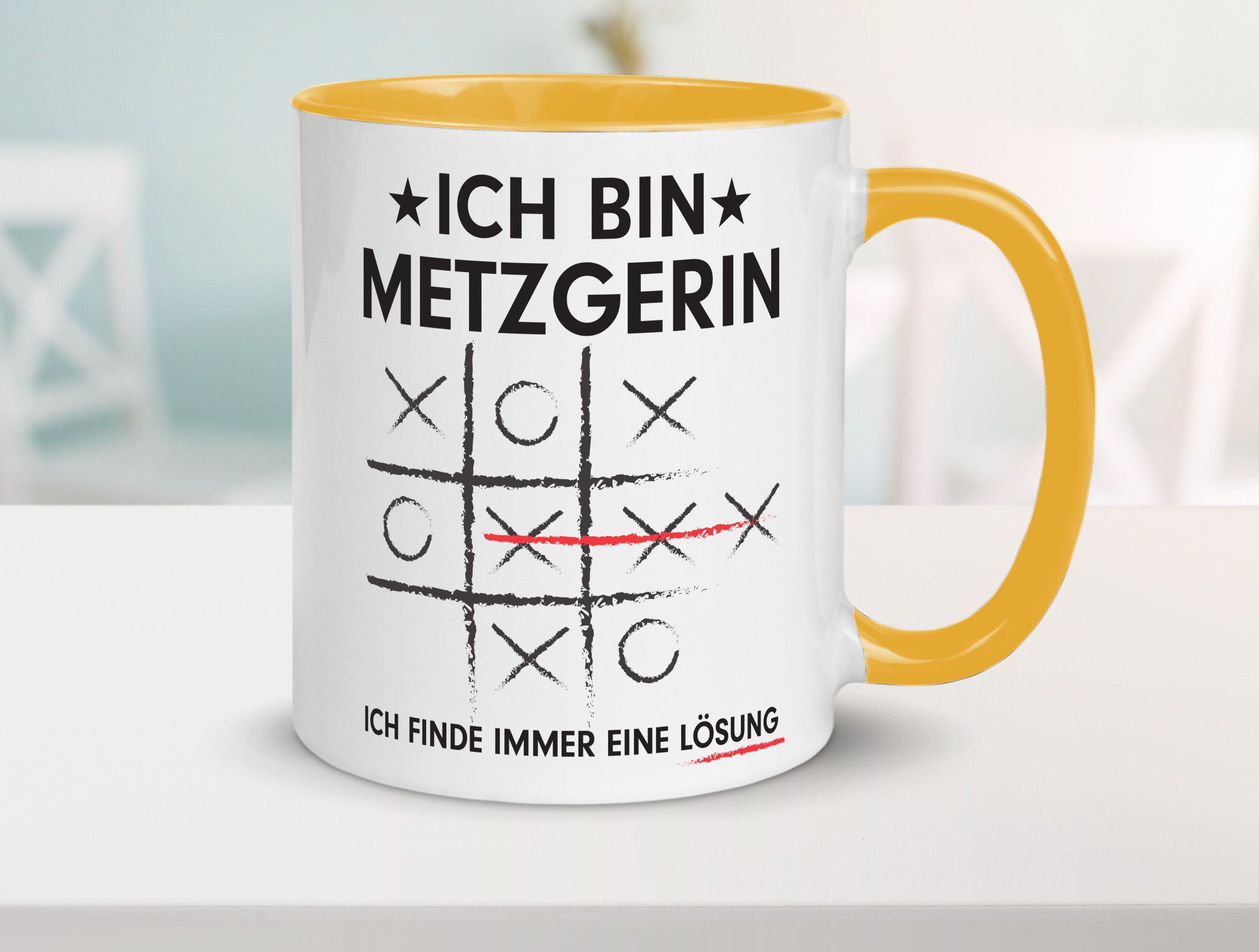 Löse Probleme: Metzgerin | Fleischerin Humor Geschenkidee Tasse