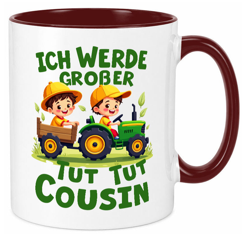 Ich werde Großer Cousin | Familie Bauer lustiger Spruch Geschenk Geschenkidee Tasse
