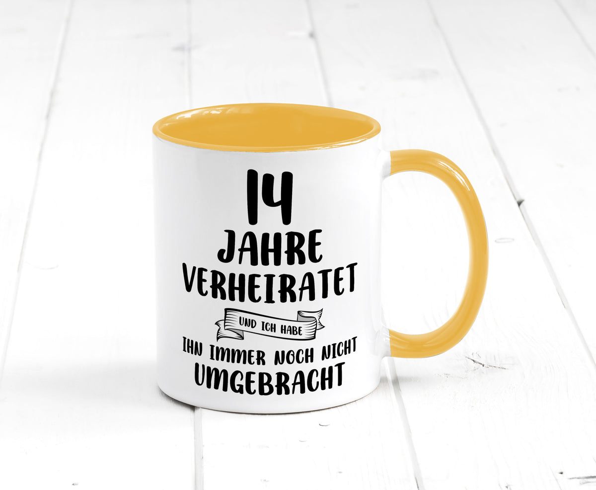 14 Jahre Verheiratet, immer noch am Leben! lustig Humor Geschenkidee Geschenk Tasse