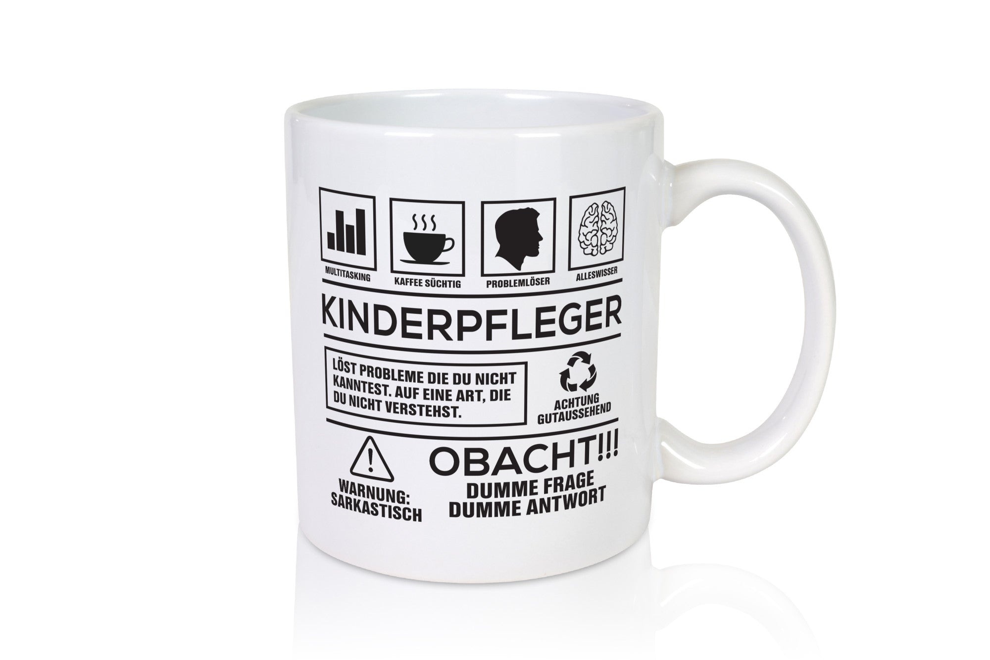 Achtung Probleme Kinderpfleger | Pfleger Kinder Geschenkidee Humor Tasse