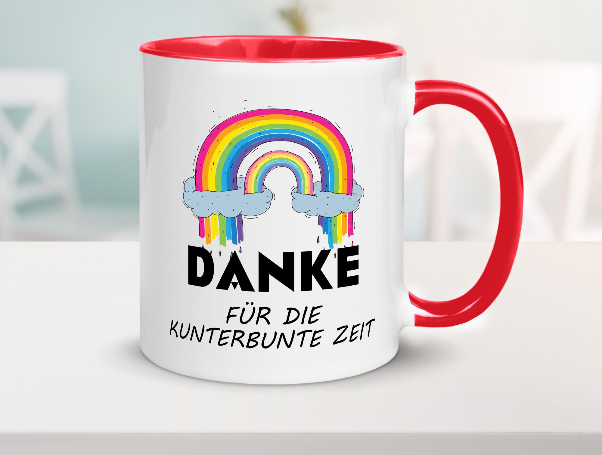 Danke für die Kunderbunte Zeit | Regenbogen lustiger Spruch Geschenk Humor