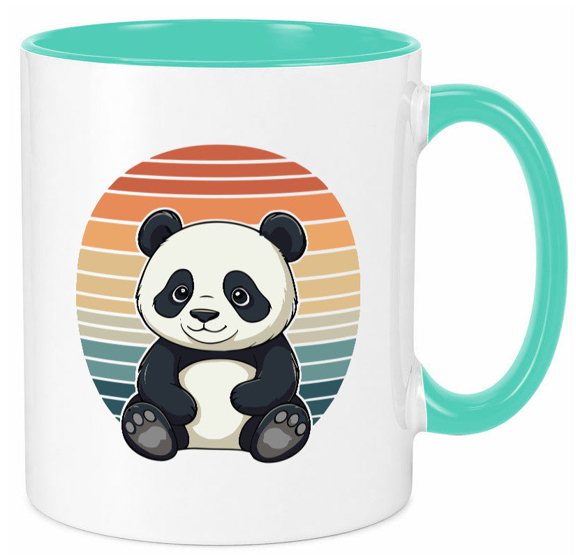 Panda Bär | Retro Vintage sunset v2 lustiger Spruch Geschenk Humor Geschenkidee Tasse