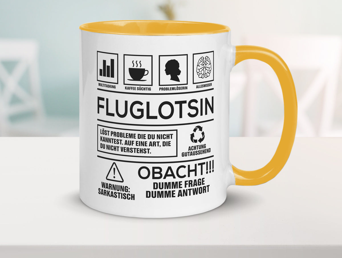 Achtung Probleme Fluglotsin | Flughafen Flugverkehr Geschenk Humor Geschenkidee Tasse