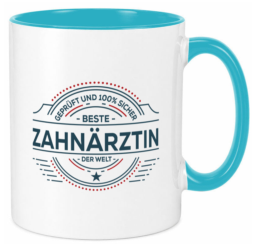Geprüft und sicher: Zahnärztin | Zahnmedizin Beruf lustig Arbeit Kollegen Büro