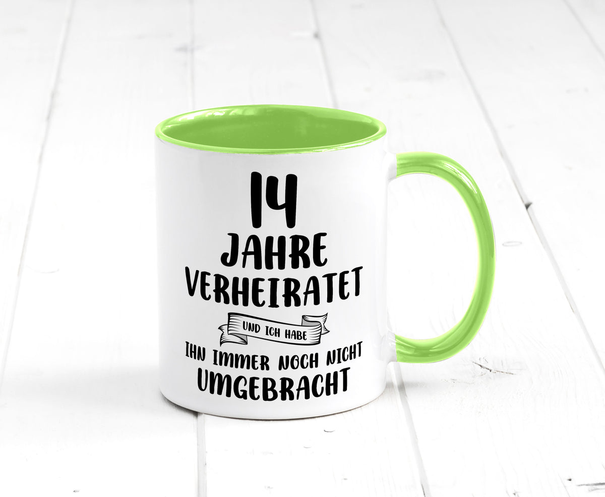 14 Jahre Verheiratet, immer noch am Leben! lustig Humor Geschenkidee Geschenk Tasse