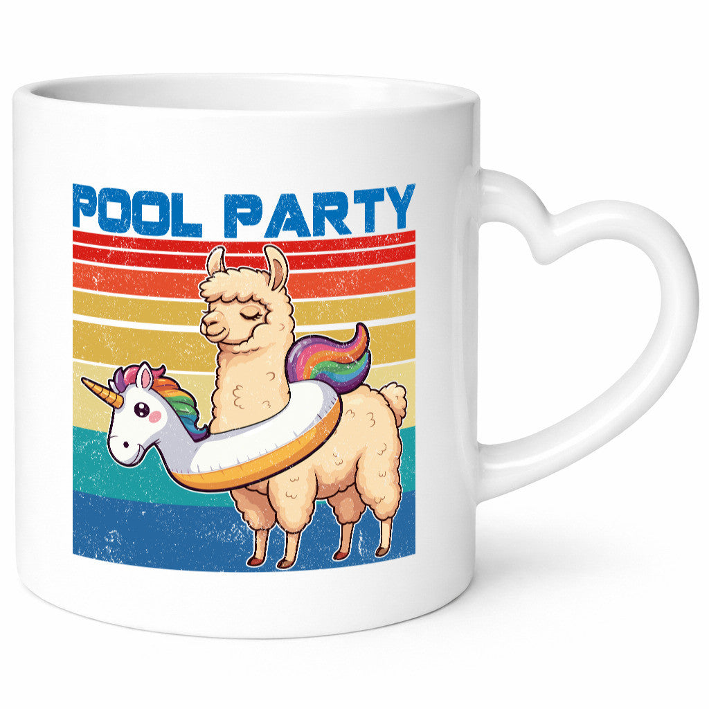 Pool Party | Lama Alpaka Einhorn lustig Humor Geschenkidee Geschenk Tasse
