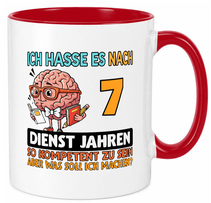 7 Dienstjahre | Arbeit Kompetent lustig Kollegen Büro Geschenk Tasse