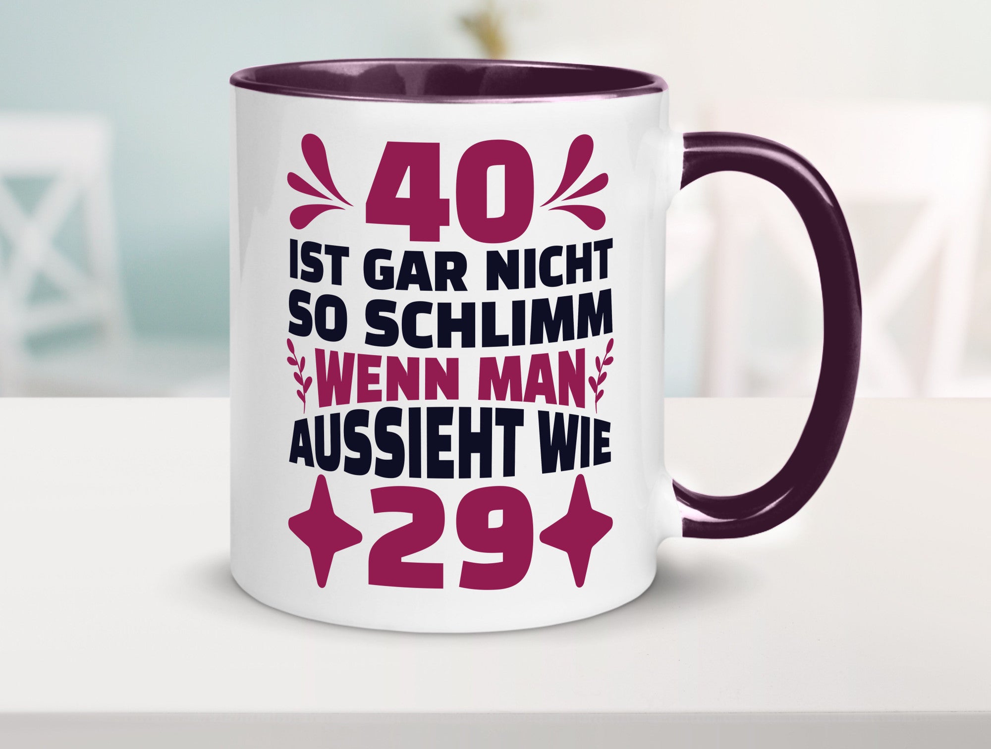 40 ist gar nicht schlimm | 40. Geburtstag Jung aussehen Geschenkidee Humor Tasse
