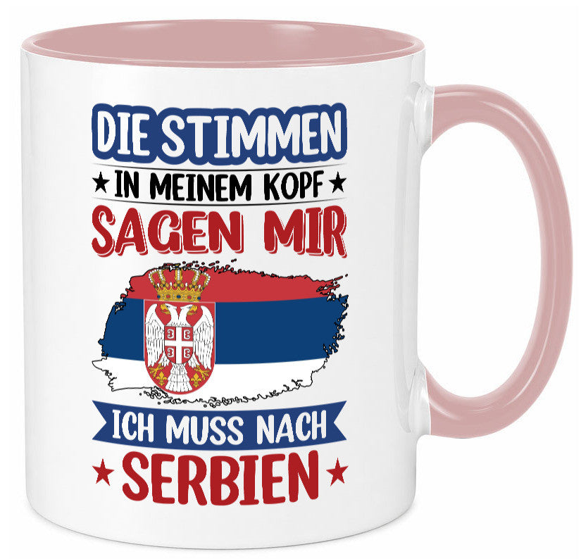 Serbien | Urlaub Stimmen in meinem Kopf Traumland v2 Geschenk Humor Tasse