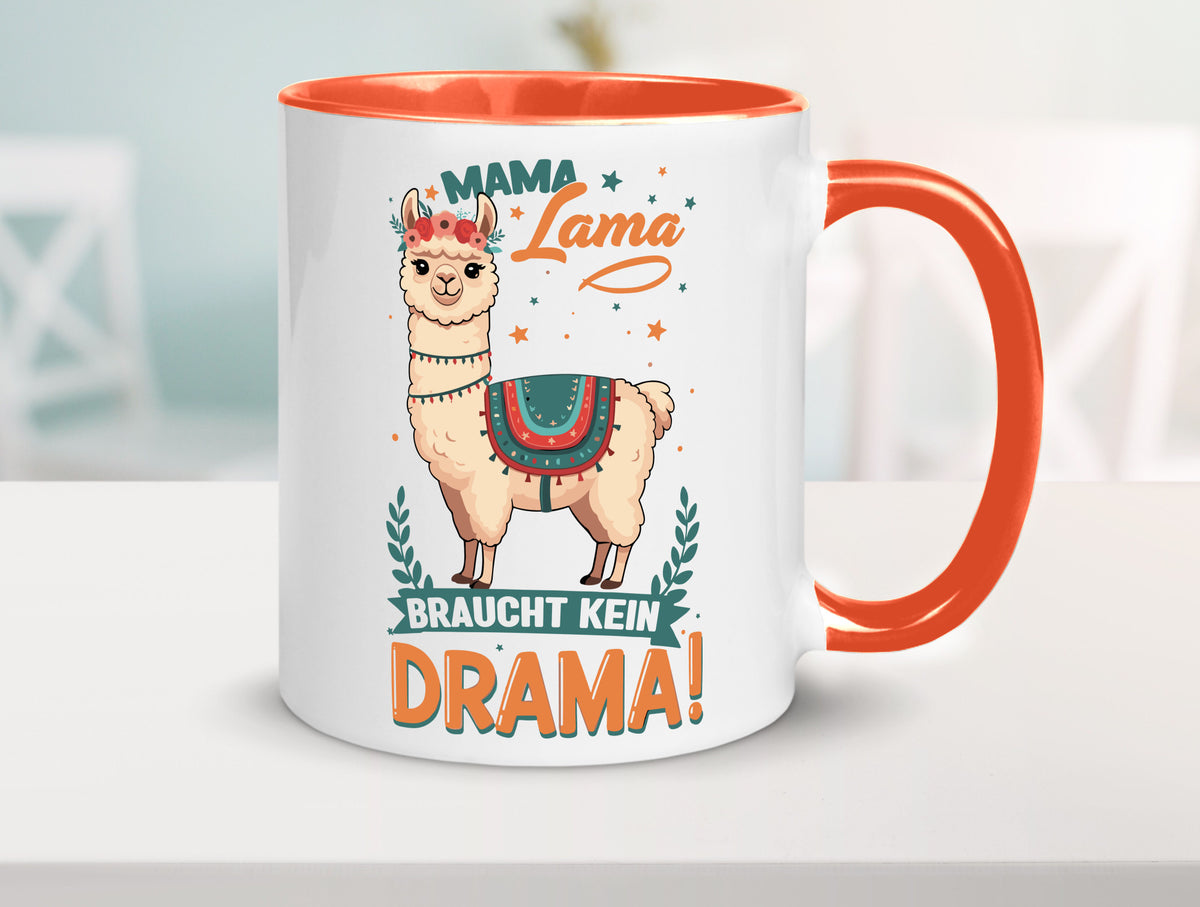 Mama Lama braucht kein Drama | Muttertag Humor Familie Geschenkidee Tasse