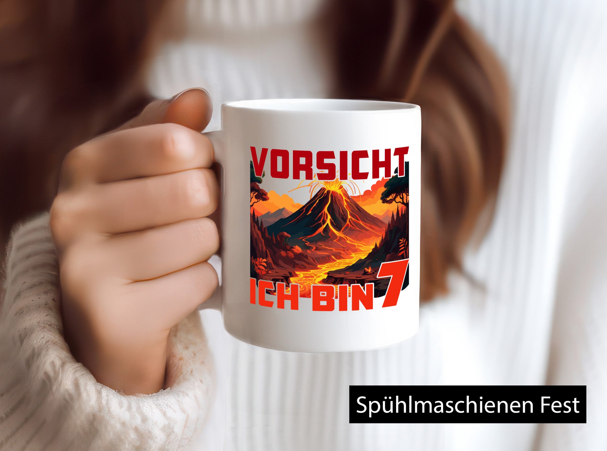 7. Geburtstag | 7 Jahre Vulkanausbruch Vulkan lustig Geschenkidee Geschenk Tasse