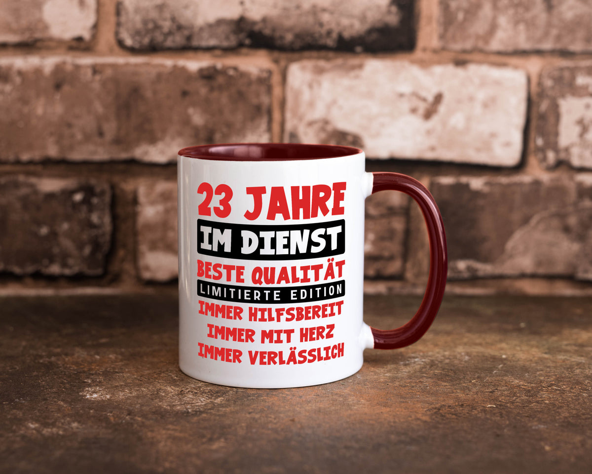 23 Jahre im Dienst | Jubiläum Arbeit v9 Humor Kollegen Büro Geschenkidee Tasse