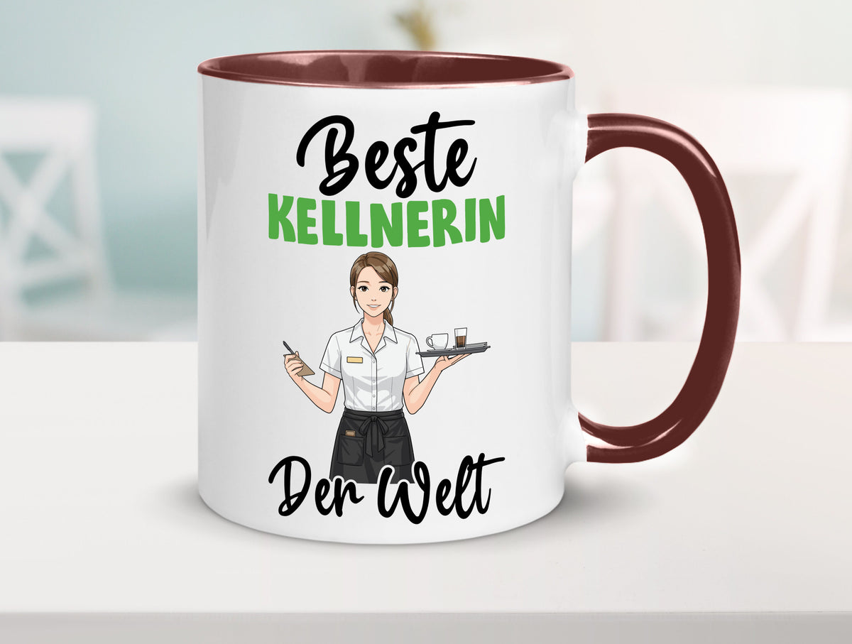 Beste Kellnerin | Beruf kellnern Bedienung v2 Humor Arbeit Kollegen Büro Tasse