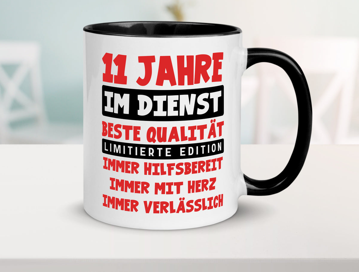 11 Jahre im Dienst | Jubiläum Arbeit v9 Geschenkidee Kollegen Büro Humor Tasse