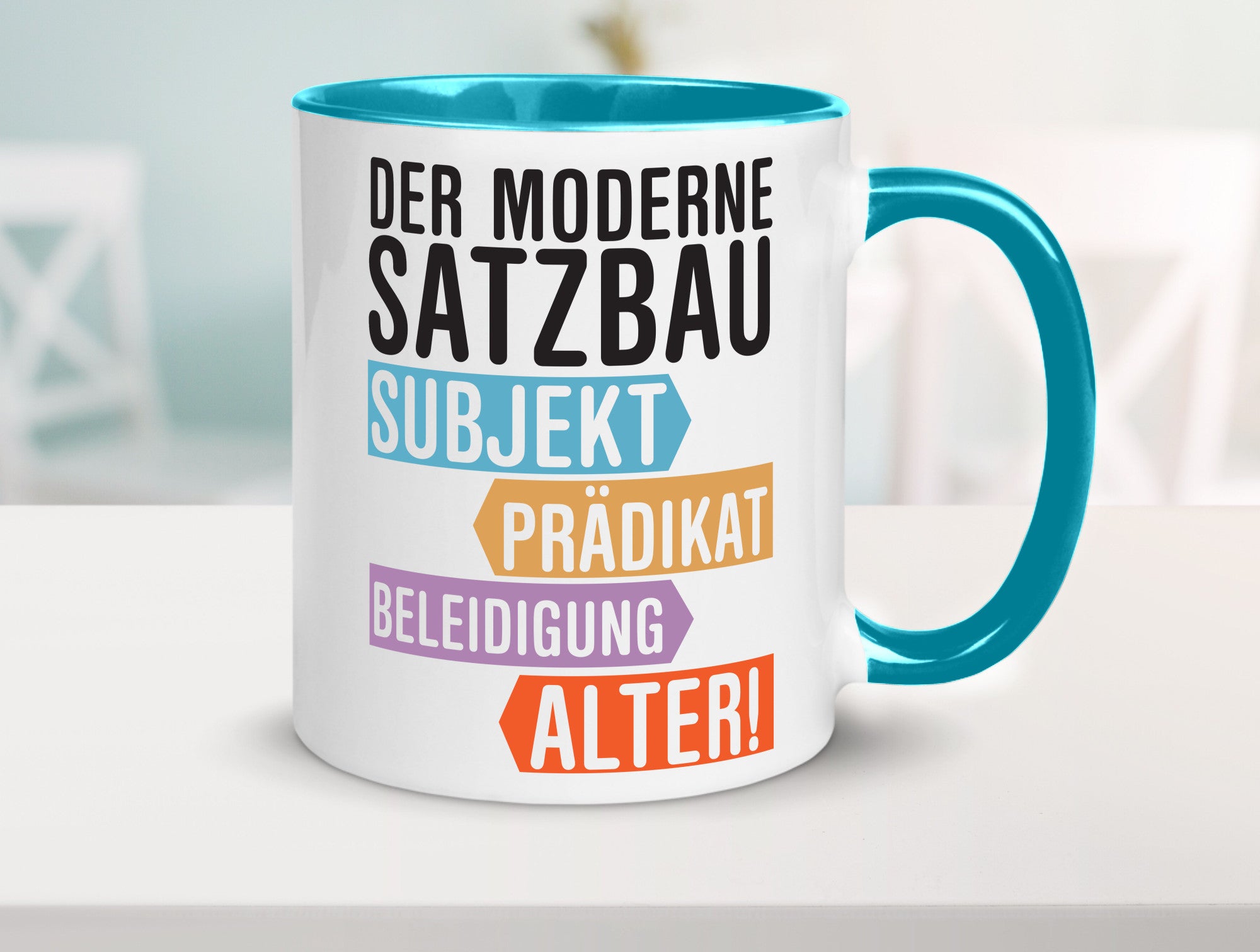 Moderner Satzbau | Lehrer Lehrerin Kollege lustig Arbeit Kollegen Büro Geschenk