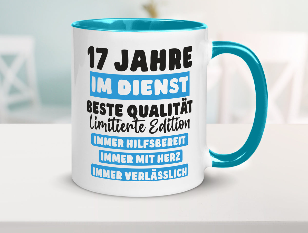 17 Jahre im Dienst | Jubiläum Arbeit v6 Humor Kollegen Büro Geschenkidee Tasse