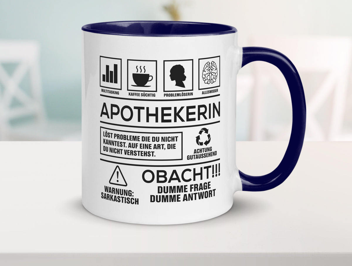 Achtung Probleme Apothekerin | Apotheke Pharmazie Humor Geschenkidee Tasse
