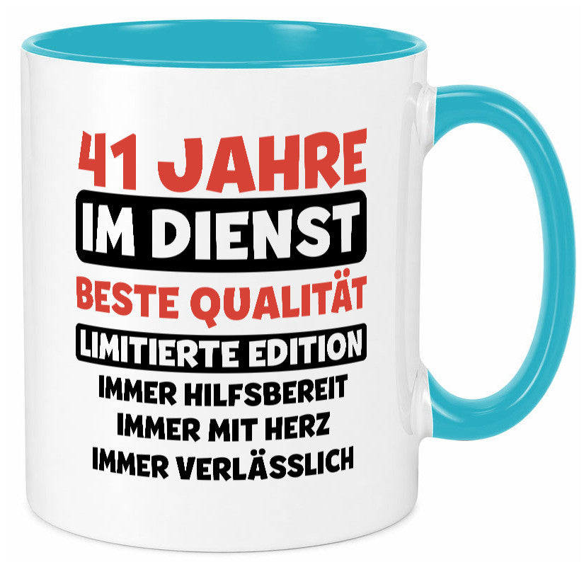 41 Jahre im Dienst | Jubiläum Arbeit v3 lustig Kollegen Büro Geschenk Tasse