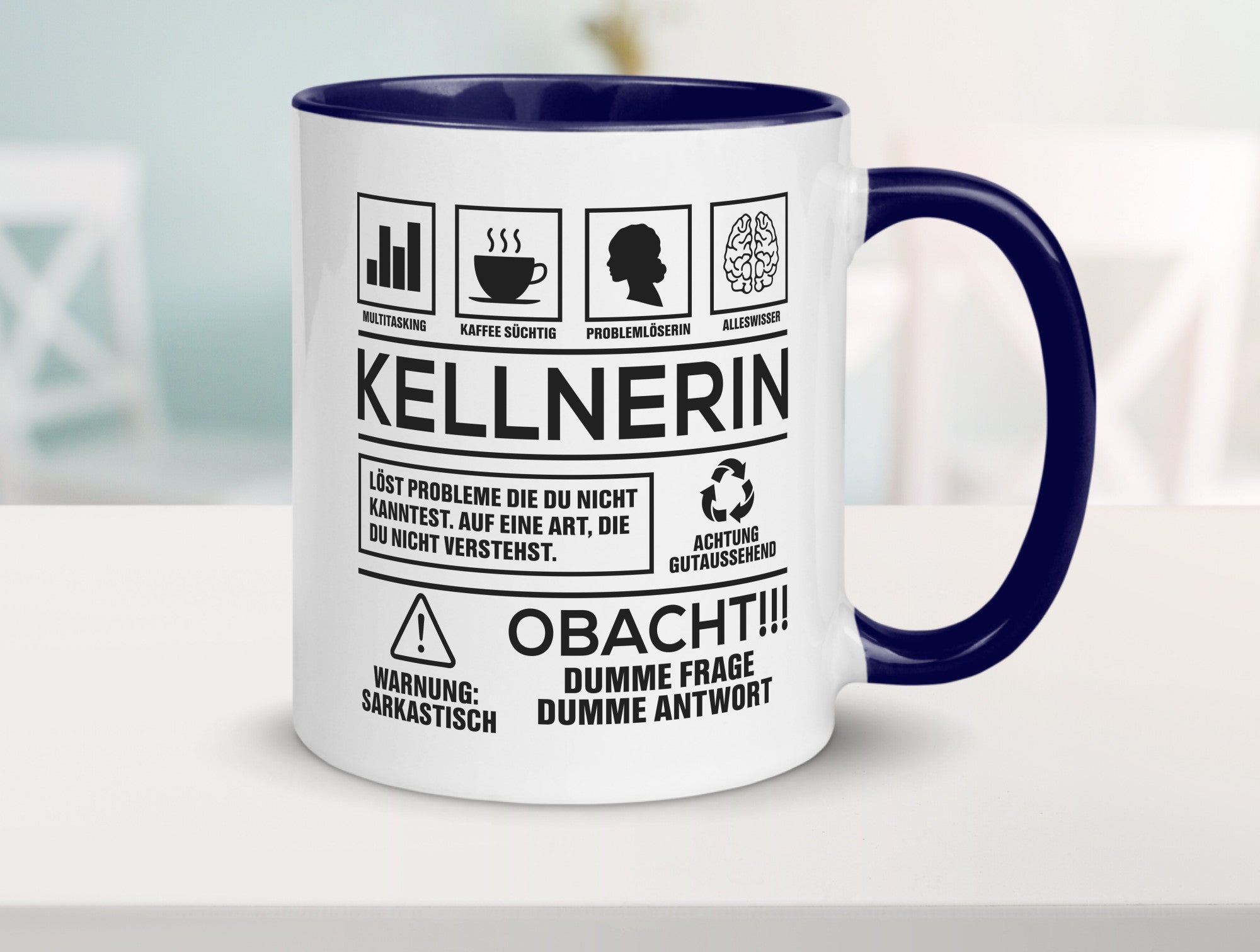 Achtung Probleme Kellnerin | Beruf kellnern Bedienung lustiger Spruch Geschenk