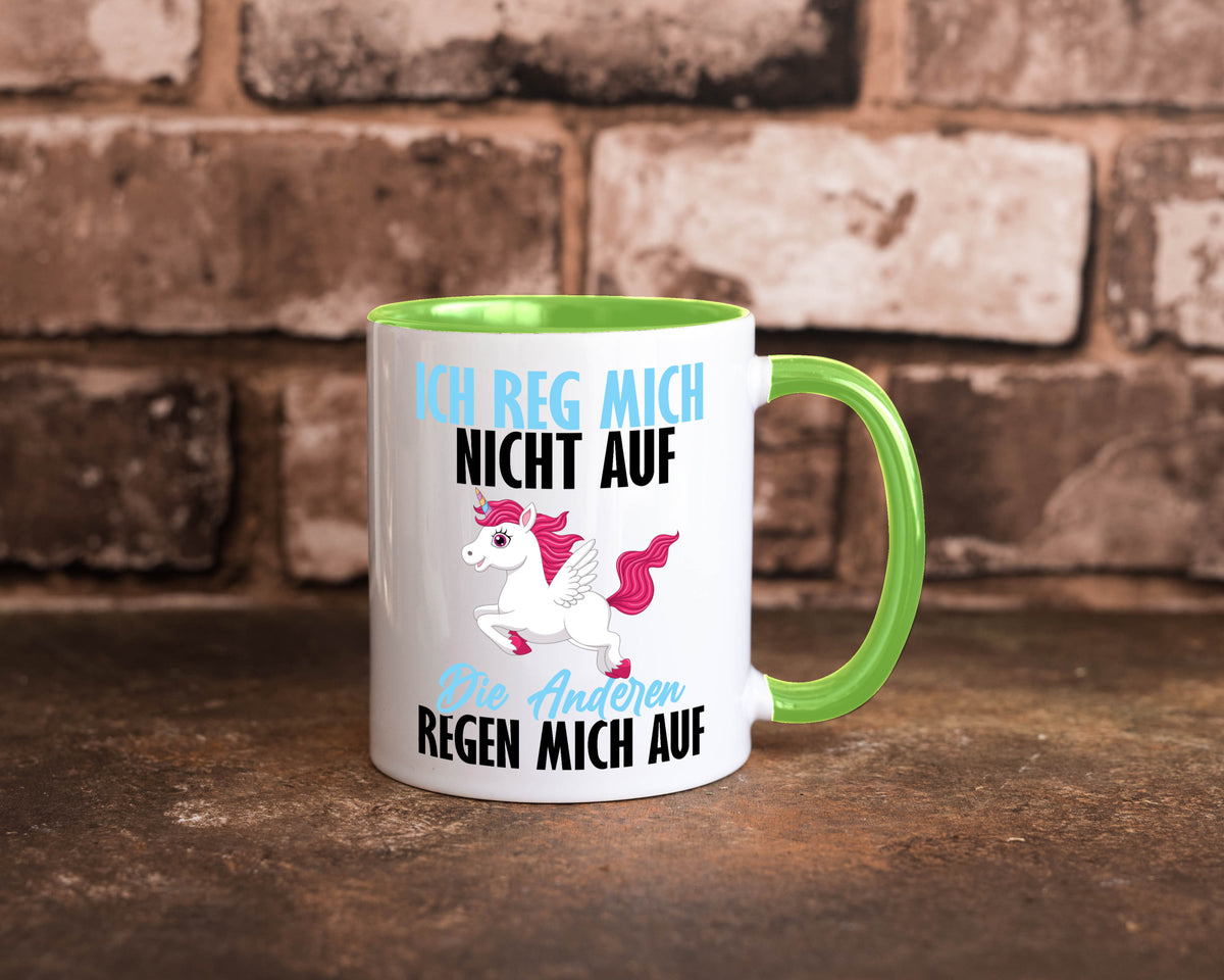Ich reg mich nicht auf lustiger Spruch Geschenk Humor Geschenkidee Tasse