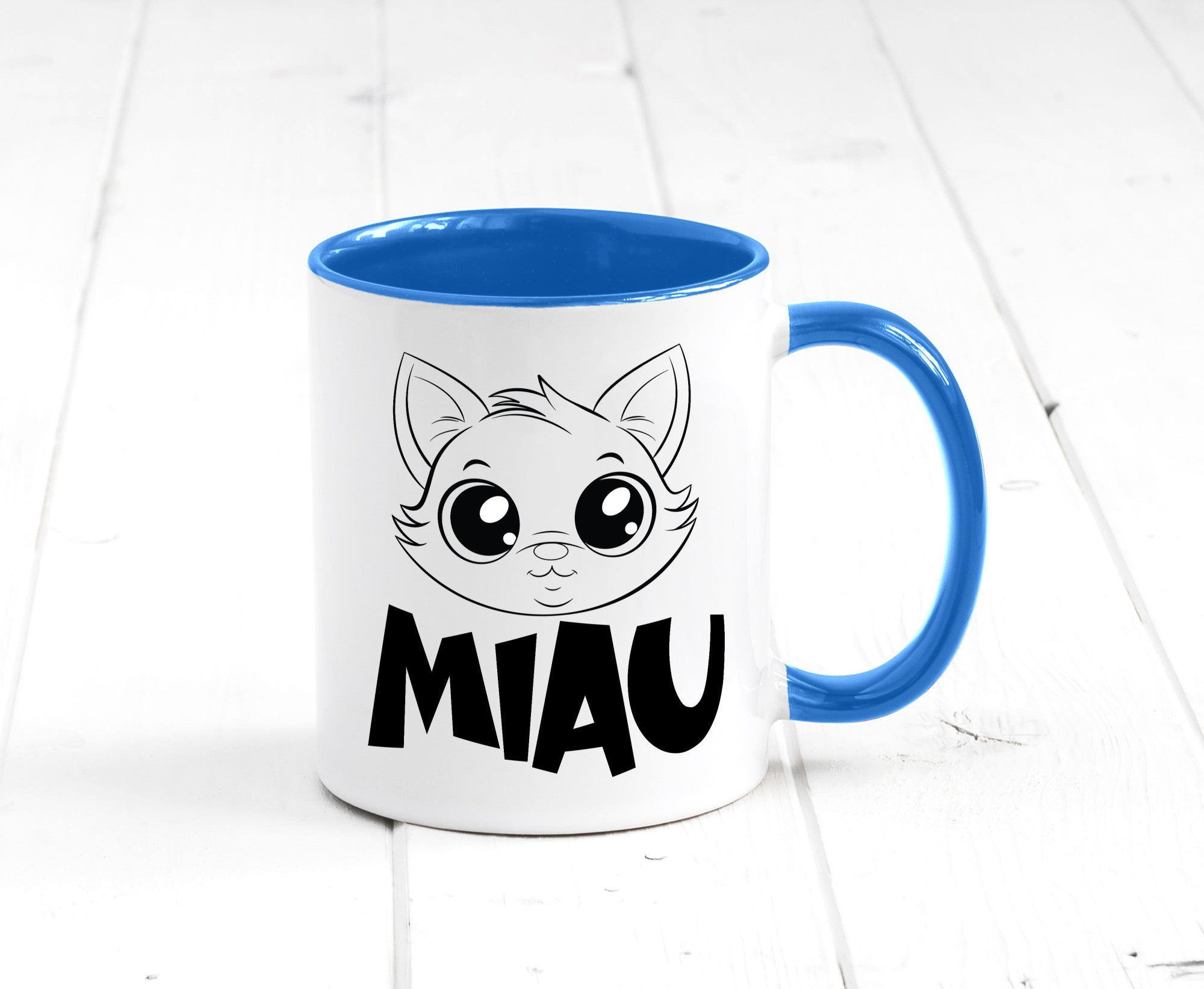 Miau | Katze Geschenkidee Tierliebhaber Humor Tasse