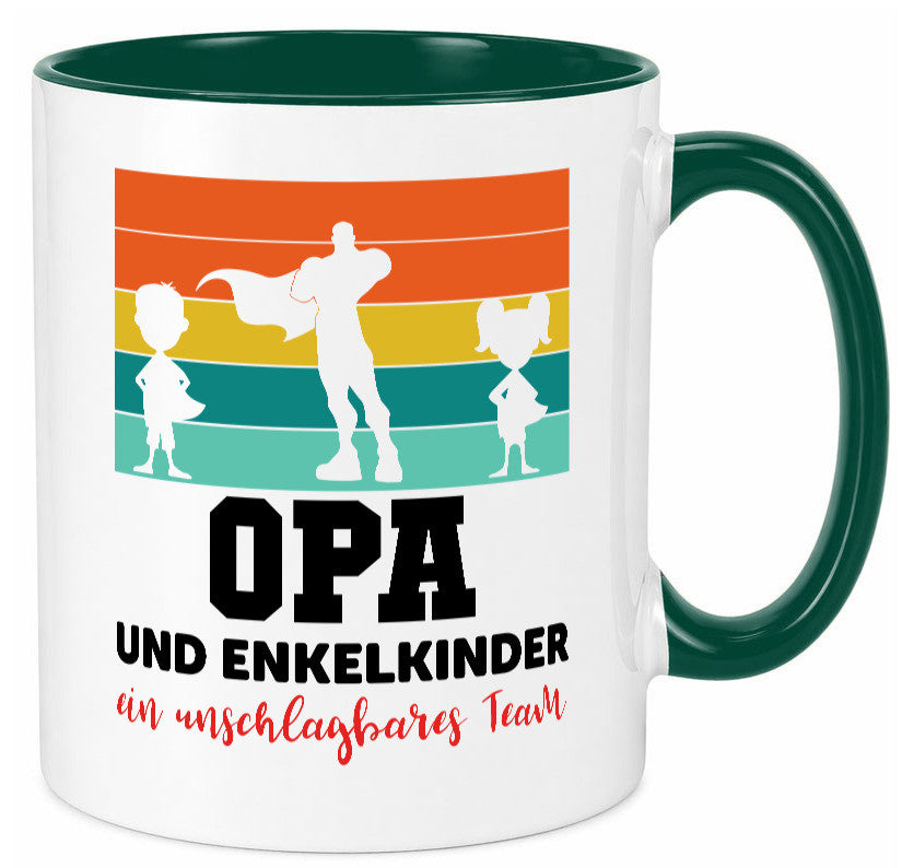 Opa und Enkelkinder ein unschlagbares Team Geschenkidee Familie Humor Tasse