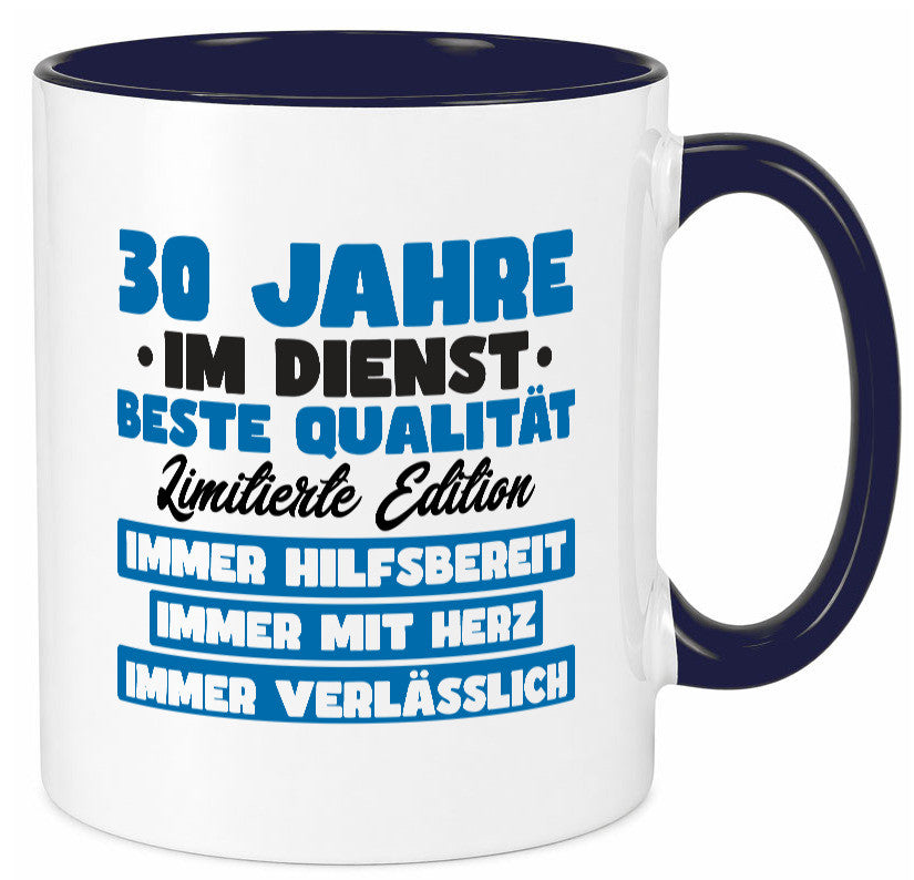 30 Jahre im Dienst | Jubiläum Arbeit v7 lustig Kollegen Büro Geschenk Tasse